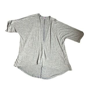 LuLaRoe size L, 3/4 sleeve lightweight soft draping cardigan, ribbed silky soft